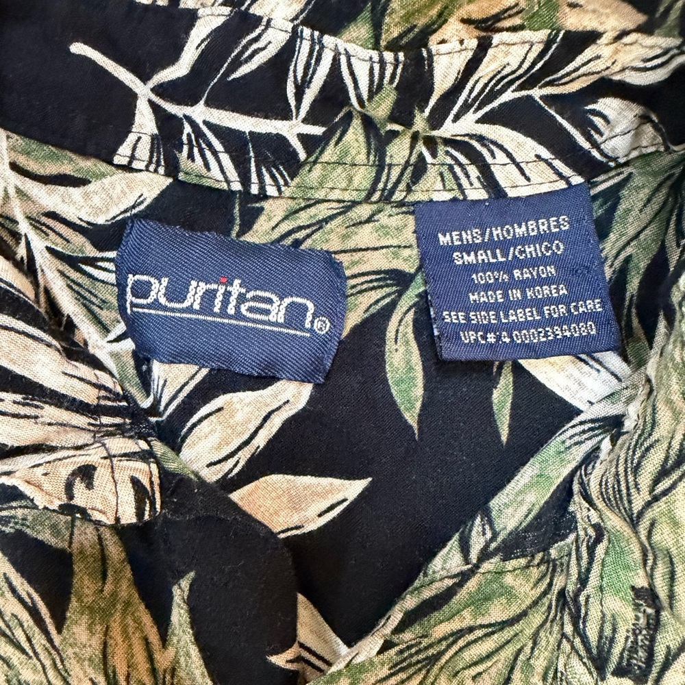 Men’s Puritan size small black Hawaiian shirt - Picture 4 of 4